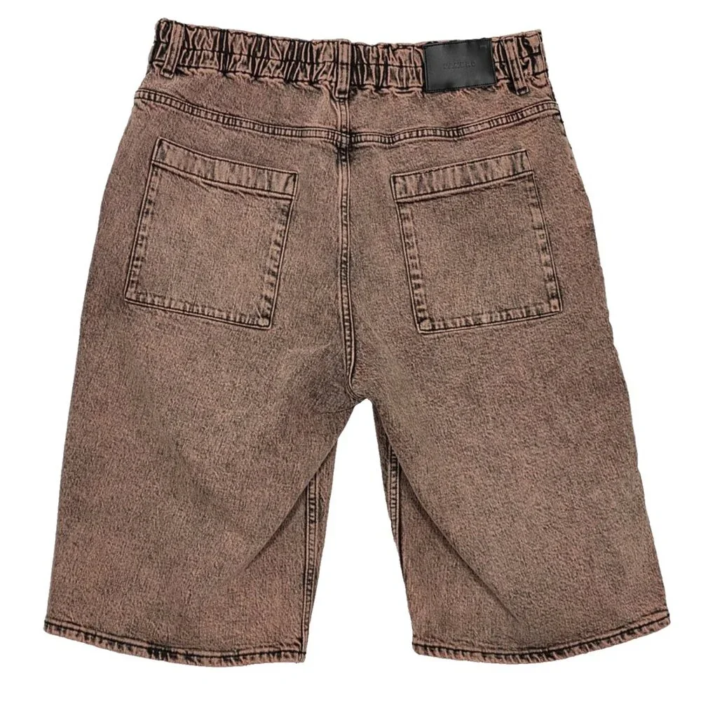 Sandro Shorts Men's 44 Denim Button Fly Distressed Bleach In Rose Bermuda New